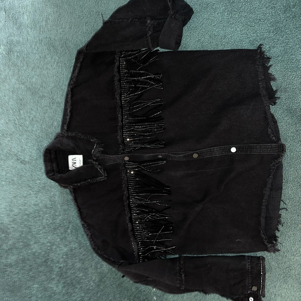 ZARA black jeans jacket , never worn , SIZE S